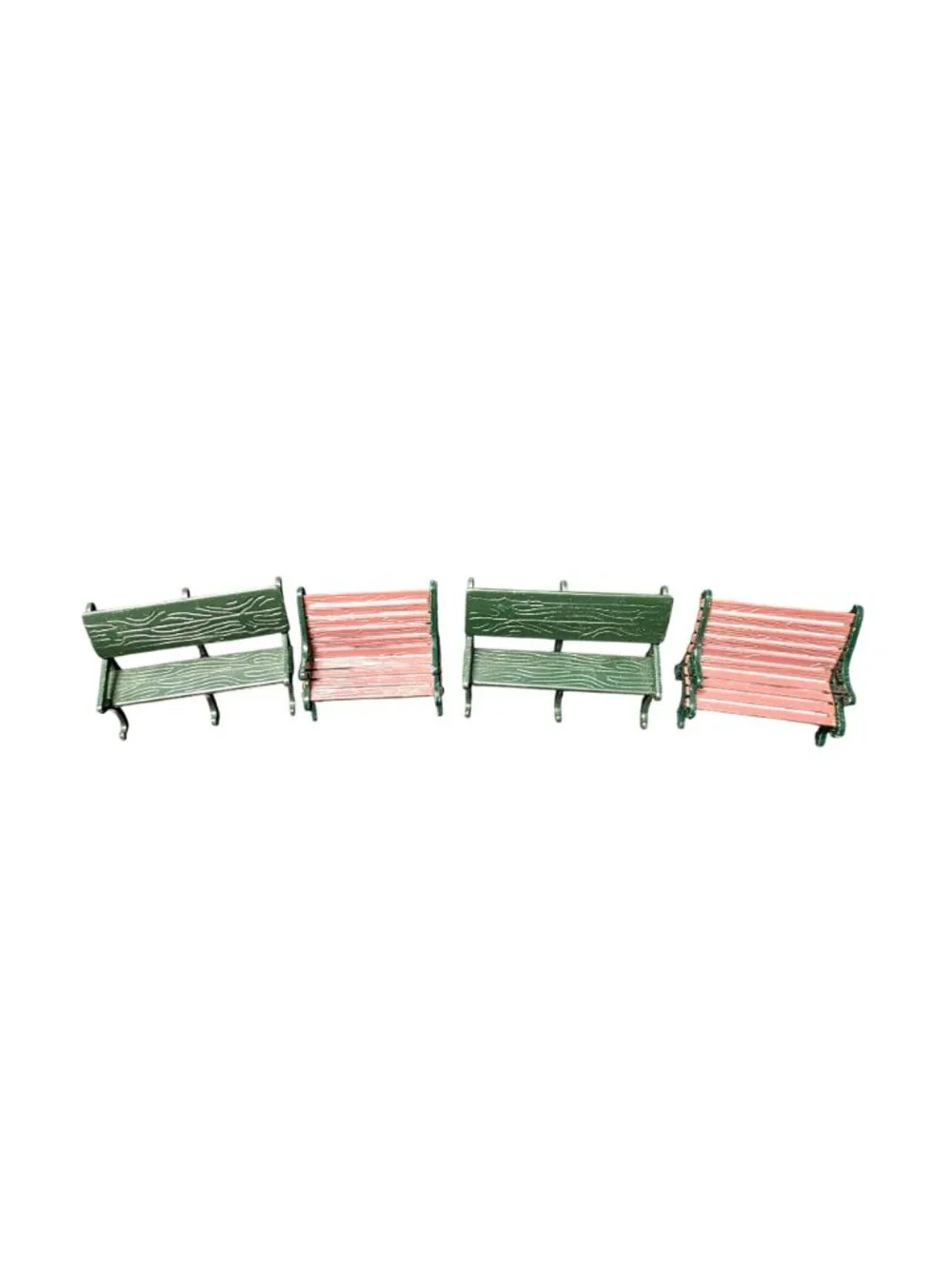 Department 56 & Lemax Park Bench Village Display Lot of 4